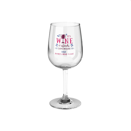 Wine O' Clock "Women Wine A Lot" Wine Glass, 12oz, Wine tasting, Wine Gift Ideas, Vineyard, Drinkware, Glassware, Christmas Wine