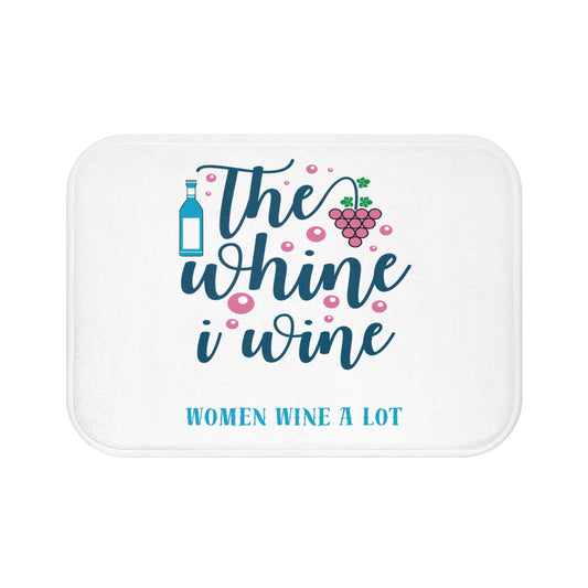 "Women Wine A Lot" Whine Graphic Bathmat, Bath Rug, Shower mat, Floor Mat, Bathroom Decor, Bathroom rugs, Wine Home Decor