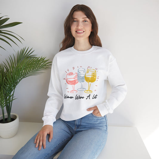 Women Wine A Lot Spring Edition Crewneck Sweatshirt, Long Sleeve, Wine Lover, Gifts for Women, Winery, Wine Tee