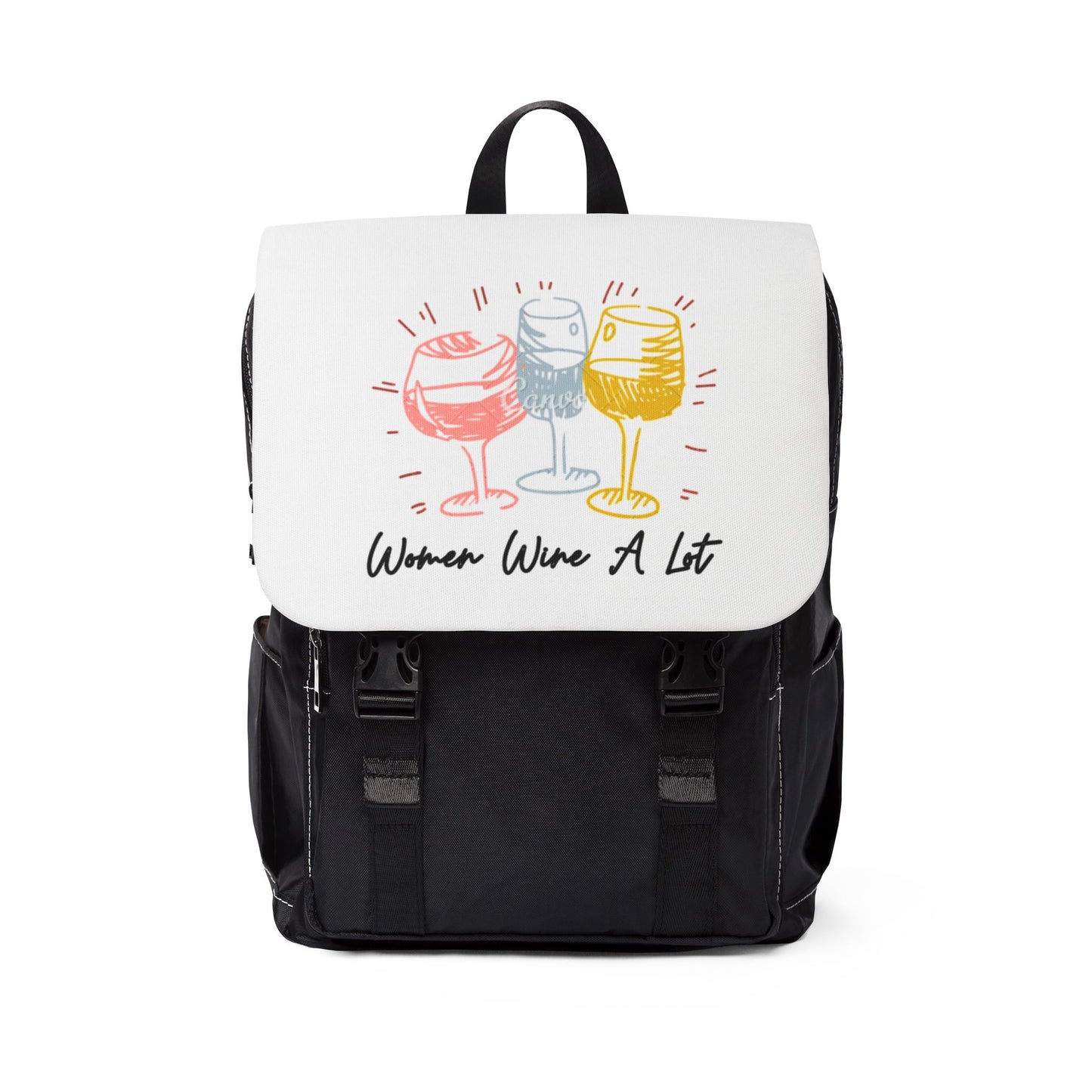 Colorful "Women Wine A Lot" Backpack, Bookbag, Handbag, Wine Gift, Wine Lover, Girls Trip, Wine Accessory