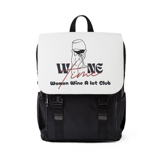 Wine Time "Women Wine A Lot" Backpack, Bookbag, Overnight bag, Handbag, Wine lover, Gift, Winery, School Accessories