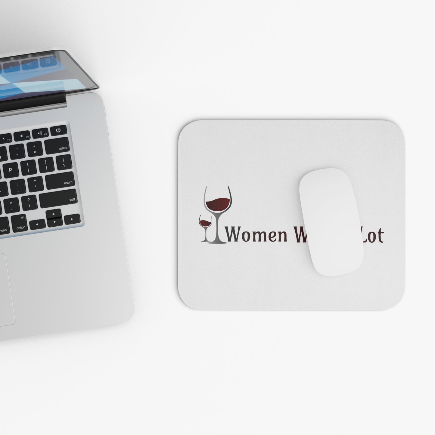 Women Wine A Lot Mouse Pad, Office Accessories, Work, School, Wine Lover Gifts, Gifts for Women