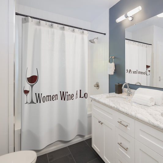 Women Wine A Lot Classic Shower Curtain, Bathroom Decor, Wine Home Decor, Wine Lover Bathroom, Wine gifts, Wine enthusiast