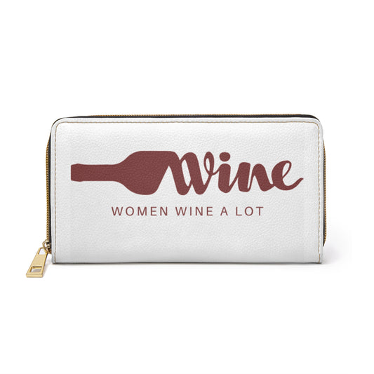 Women Wine A Lot Logo Wallet, Zipper Wallet, Custom Wallet, Wine Lover Gifts, Wine Accessories, Wallets for Women