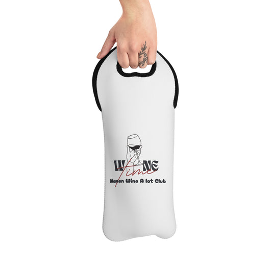 Wine Time "Women Wine A Lot" Tote Bag, Insulated Wine Carrier, Wine Lover Gift Bag, Wine Carrier, Travel Wine Cool