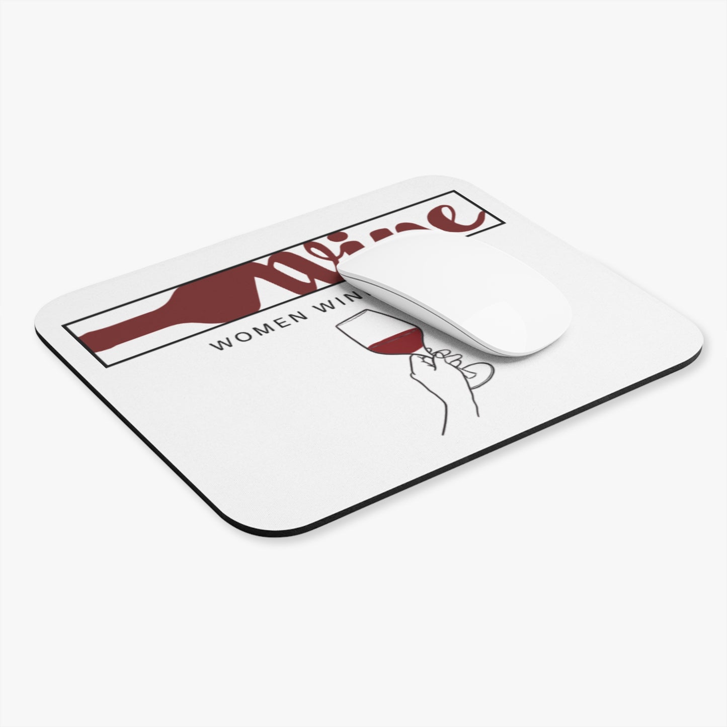 Women Wine A Lot Logo Mouse Pad, Office Accessories, Work, School, Wine Lover Gifts, Gifts for Women