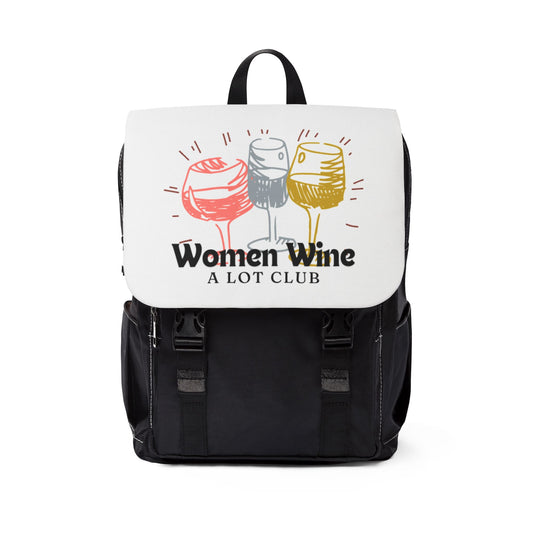 Women Wine A Lot Club Backpack, Bookbag, Handbag, Wine Gift, Wine Lover, Girls Trip, Wine Accessory, School Accessory