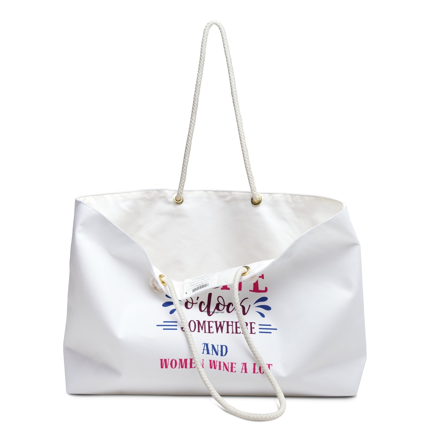 Wine O' Clock "Women Wine A Lot" Weekender Bag, Overnight Bag, Wine Bag, Travel Bag, Travel Gifts, Travel Accessories, Wine Gifts