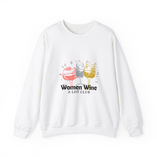 Women Wine A Lot Club Crewneck Sweatshirt, Long Sleeve, Winery Wear, Wine Tasting, Wine Gift, Women Gifts